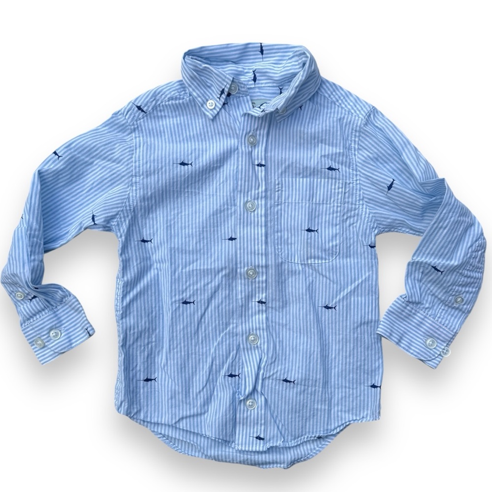 Class Club Stripe Shark Print Shirt 2T 3T